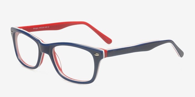 Morgan Bleu marine AcétateMontures de lunettes de vue d'EyeBuyDirect, Vue d'Angle