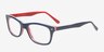 Morgan Bleu marine AcétateMontures de lunettes de vue d'EyeBuyDirect, Vue d'Angle