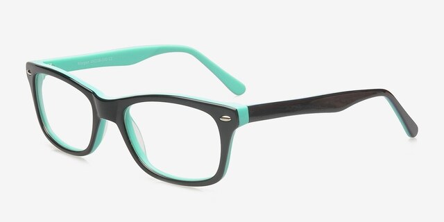 Morgan Black AcetateEyeglass Frames from EyeBuyDirect, Angle View
