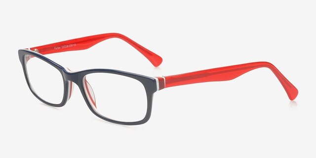 Parker Navy AcetateEyeglass Frames from EyeBuyDirect, Angle View