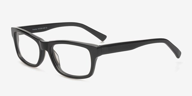 Presley Black AcetateEyeglass Frames from EyeBuyDirect, Angle View