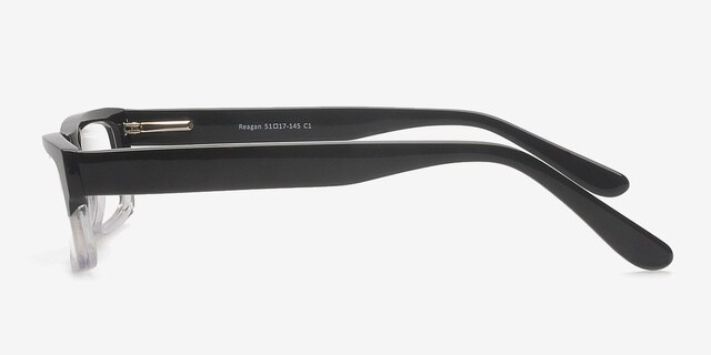 Reagan Noir AcétateMontures de lunettes de vue d'EyeBuyDirect, Vue de Côté