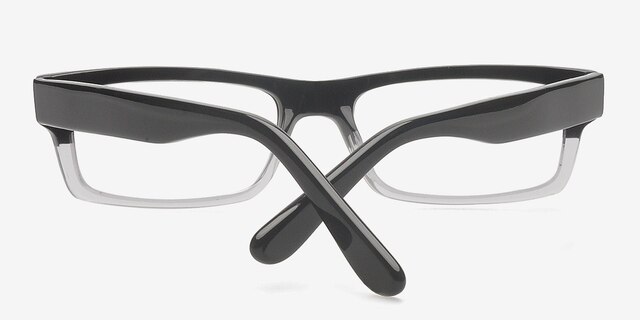 Reagan Noir AcétateMontures de lunettes de vue d'EyeBuyDirect, Vue Rapprochée