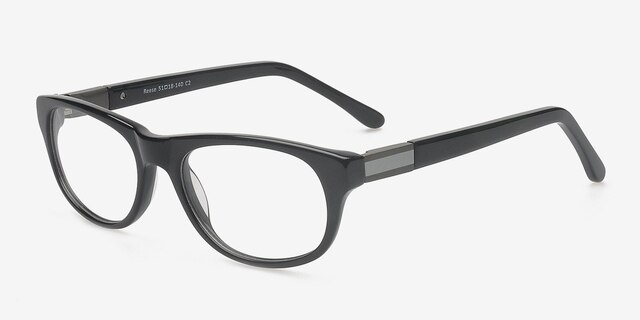 Reese Black AcetateEyeglass Frames from EyeBuyDirect, Angle View