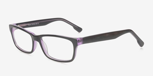 Alaina Black AcetateEyeglass Frames from EyeBuyDirect, Angle View