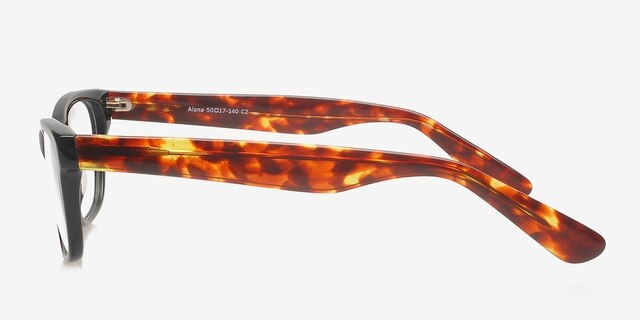Alana Black & Tortoise AcetateEyeglass Frames from EyeBuyDirect, Side View