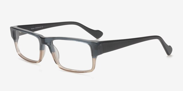 Rowan Navy & Brown AcetateEyeglass Frames from EyeBuyDirect, Angle View