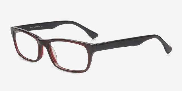 Sasha Burgundy AcetateEyeglass Frames from EyeBuyDirect, Angle View