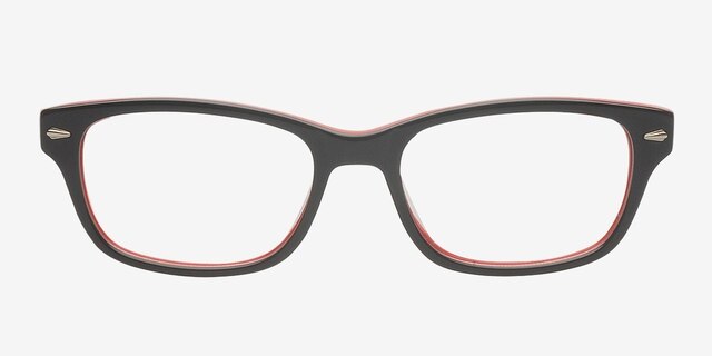 Sky Black & Red AcetateEyeglass Frames from EyeBuyDirect, Front View