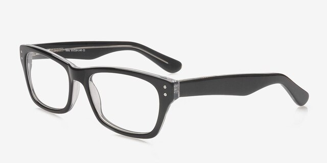 Toby Black AcetateEyeglass Frames from EyeBuyDirect, Angle View