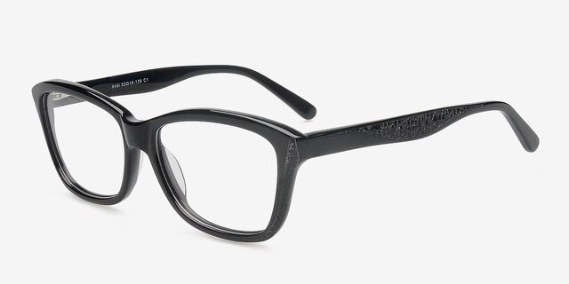 Andi Black AcetateEyeglass Frames from EyeBuyDirect, Angle View