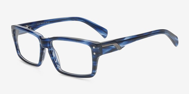 Ariel Bleu marine AcétateMontures de lunettes de vue d'EyeBuyDirect, Vue d'Angle