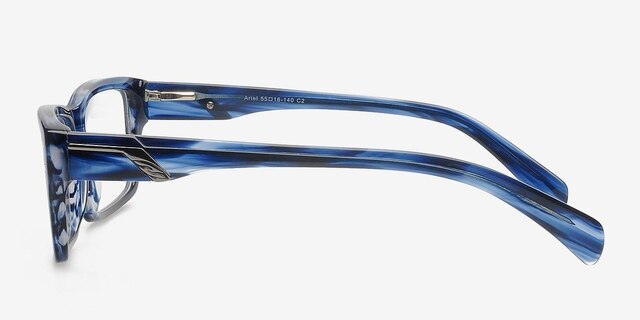 Ariel Bleu marine AcétateMontures de lunettes de vue d'EyeBuyDirect, Vue de Côté