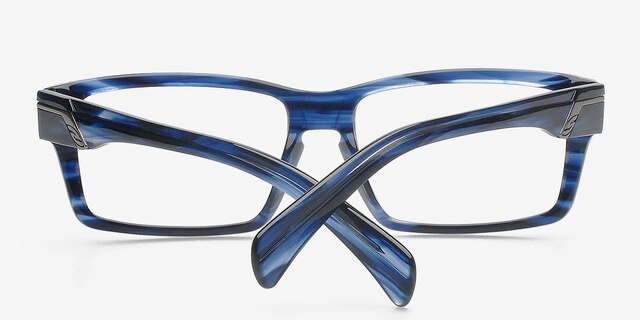 Ariel Bleu marine AcétateMontures de lunettes de vue d'EyeBuyDirect, Vue Rapprochée