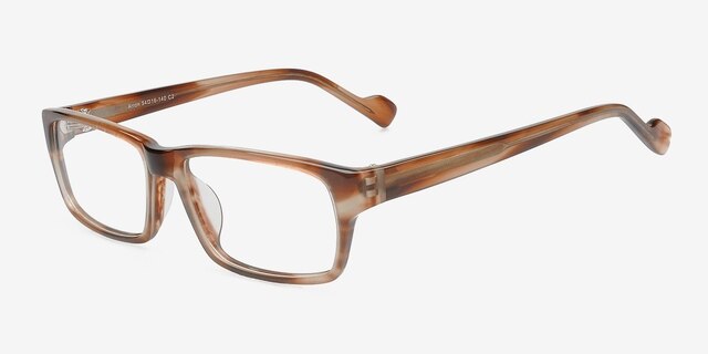Arron Brun AcétateMontures de lunettes de vue d'EyeBuyDirect, Vue d'Angle