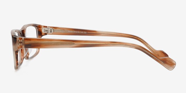 Arron Brun AcétateMontures de lunettes de vue d'EyeBuyDirect, Vue de Côté