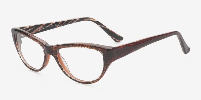 Alexa Brown AcetateEyeglass Frames from EyeBuyDirect, Angle View