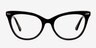 Anika Noir AcétateMontures de lunettes de vue d'EyeBuyDirect, Vue de Face