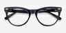 Anika Noir AcétateMontures de lunettes de vue d'EyeBuyDirect, Vue Rapprochée