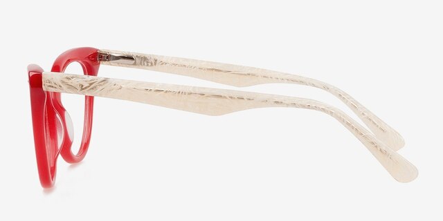 Anika Red AcetateEyeglass Frames from EyeBuyDirect, Side View