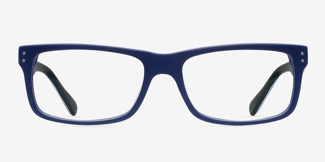 Cary Navy AcetateEyeglass Frames from EyeBuyDirect, Front View