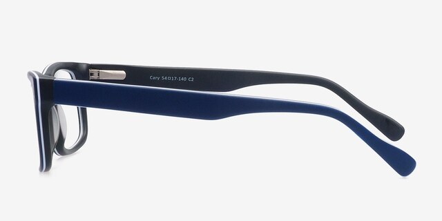 Cary Navy AcetateEyeglass Frames from EyeBuyDirect, Side View