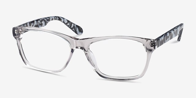 Alivia Gray & Clear AcetateEyeglass Frames from EyeBuyDirect, Angle View