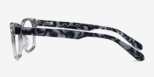 Alivia Gray & Clear AcetateEyeglass Frames from EyeBuyDirect, Side View
