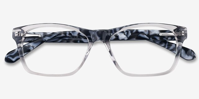 Alivia Gray & Clear AcetateEyeglass Frames from EyeBuyDirect, Closed View