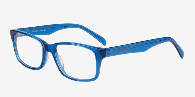 Casey Blue AcetateEyeglass Frames from EyeBuyDirect, Angle View