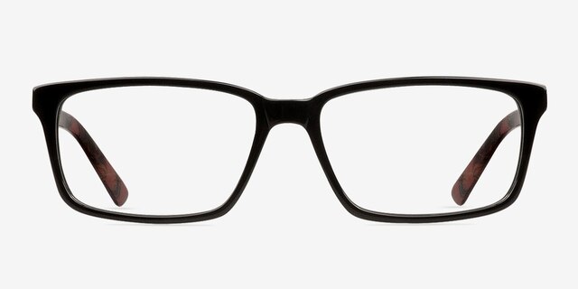 Denny Black AcetateEyeglass Frames from EyeBuyDirect, Front View