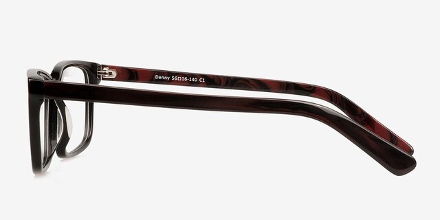 Denny Black AcetateEyeglass Frames from EyeBuyDirect, Side View