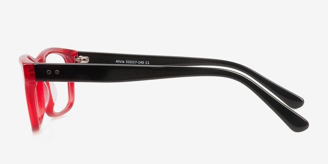 Alicia Red AcetateEyeglass Frames from EyeBuyDirect, Side View