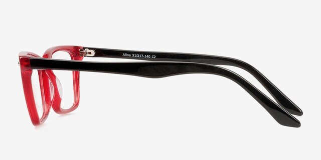 Alina Red AcetateEyeglass Frames from EyeBuyDirect, Side View