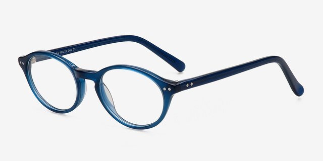 Alisha Blue AcetateEyeglass Frames from EyeBuyDirect, Angle View