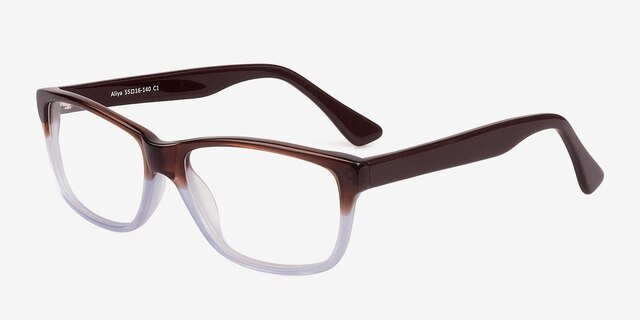 Aliya Brown AcetateEyeglass Frames from EyeBuyDirect, Angle View