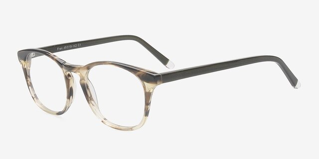 Fran Gray AcetateEyeglass Frames from EyeBuyDirect, Angle View