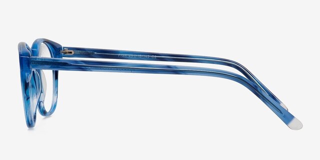 Fran Bleu AcétateMontures de lunettes de vue d'EyeBuyDirect, Vue de Côté