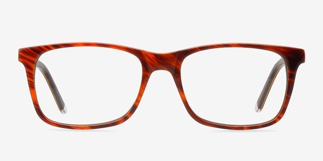 Franky Brown & Strip AcetateEyeglass Frames from EyeBuyDirect, Front View