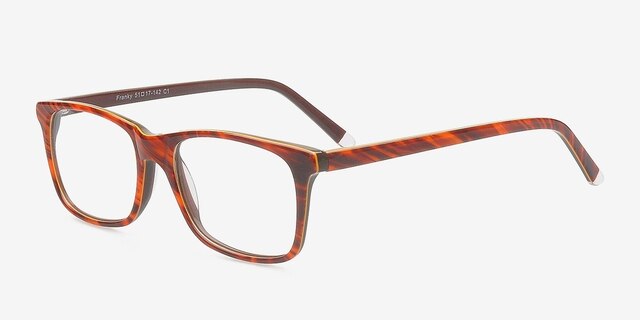 Franky Brown & Strip AcetateEyeglass Frames from EyeBuyDirect, Angle View