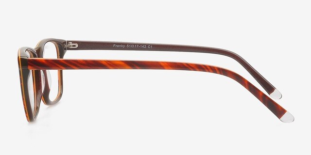 Franky Brown & Strip AcetateEyeglass Frames from EyeBuyDirect, Side View
