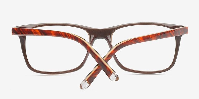 Franky Brown & Strip AcetateEyeglass Frames from EyeBuyDirect, Closed View