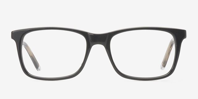 Franky Black AcetateEyeglass Frames from EyeBuyDirect, Front View