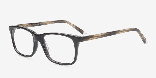 Franky Black AcetateEyeglass Frames from EyeBuyDirect, Angle View