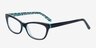 Franni Bleu marine AcétateMontures de lunettes de vue d'EyeBuyDirect, Vue d'Angle