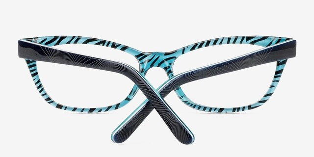 Franni Bleu marine AcétateMontures de lunettes de vue d'EyeBuyDirect, Vue Rapprochée