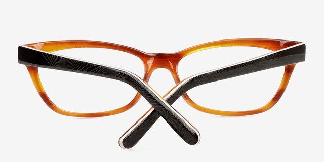 Franni Noir AcétateMontures de lunettes de vue d'EyeBuyDirect, Vue Rapprochée