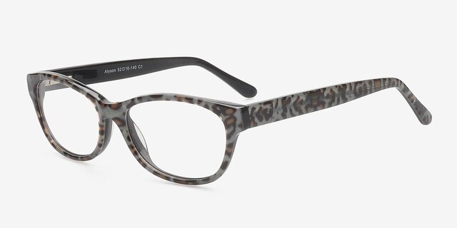 Alyson Gray & Brown AcetateEyeglass Frames from EyeBuyDirect, Angle View