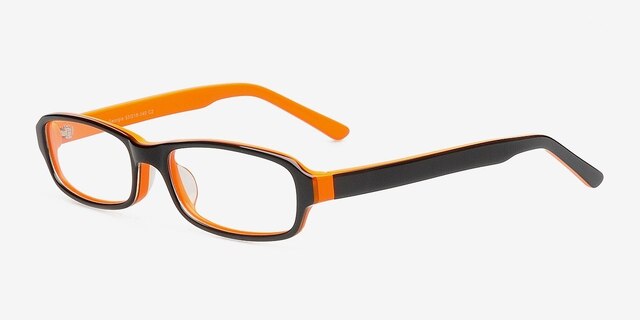 Georgie Black & Orange AcetateEyeglass Frames from EyeBuyDirect, Angle View