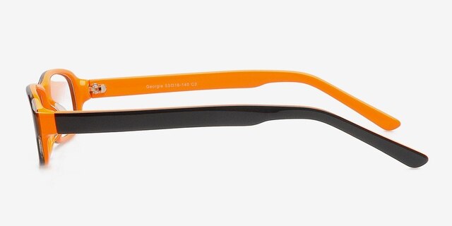 Georgie Black & Orange AcetateEyeglass Frames from EyeBuyDirect, Side View